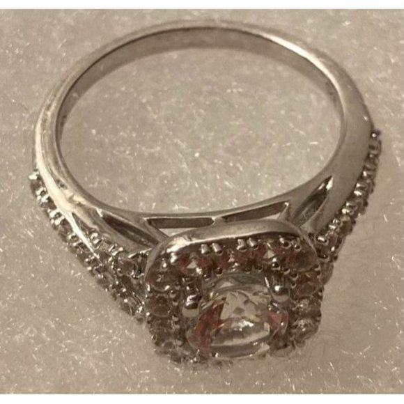 Vintage Sterling Silver Ring, SK9, Nice Platinaire Diamond Ring, Tested - Picture 2 of 8